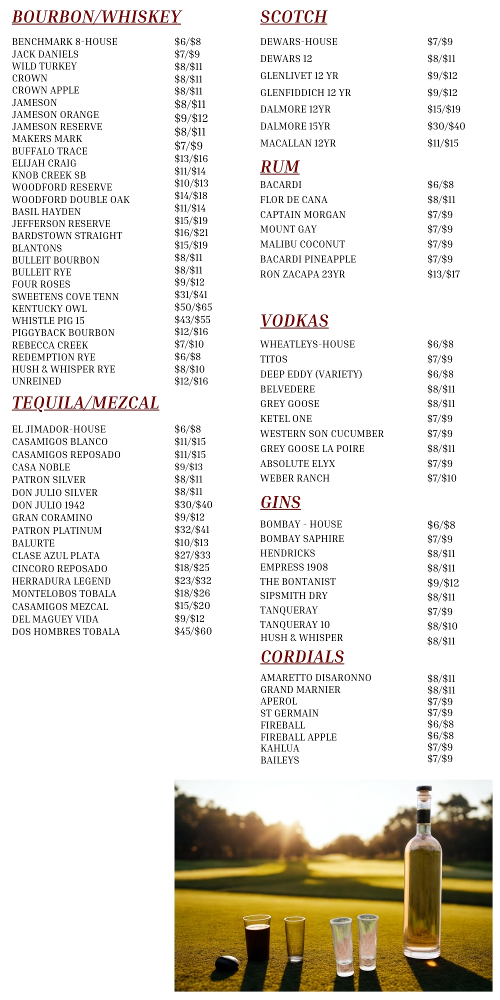 Liquor List