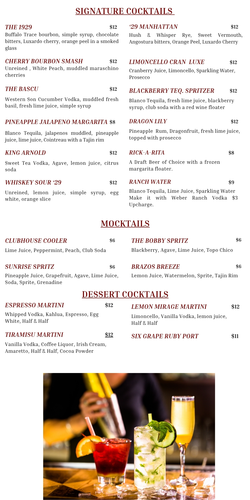 Signature Cocktails
